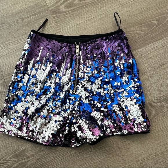 a'gaci High Waist Blue and Purple Shorts - Picture 2 of 5